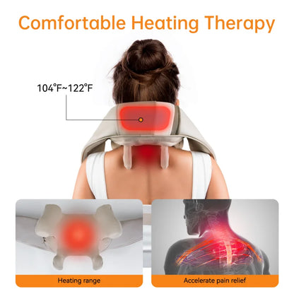 Mebak N1Cervical Massager Electric Neck Back Massager Pillow 4D Kneading Hot Compress Muscle Relaxing Massage Shawl instrument