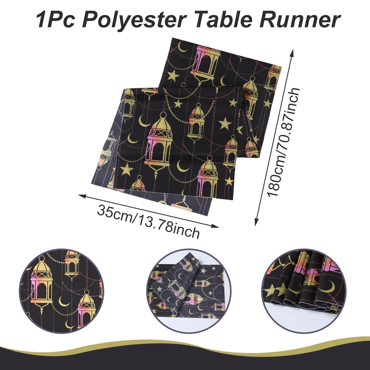 Ramadan Kareem Polyester Table Runner Ramadan Decoration For Home 2025 Islamic Muslim Party Supplies Ramadan Gift EID Al  Adha