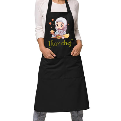 2025 Iftar Chef  Apron Kitchen Accessories Ramadan Decoration Apron Gift for Chef Mom Baking Eid Al-Adha Hajj Eid Mubarak Item