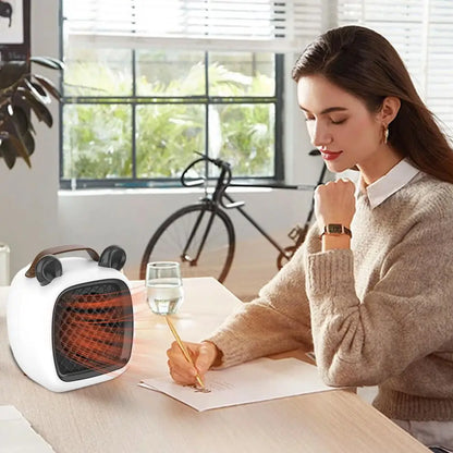 Portable Electric Heater Creative 500W Mini Desk Space Heating Fan Multifunctional Quiet Electric Heating Stove Home Appliances