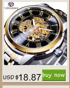 Forsining 349 Luxury Hot Sale skeleton hollow fashion mechanical hand wind men male business Wrist Watch Relogio wholesale