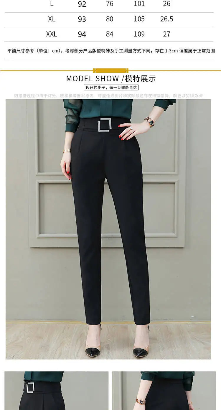 High Quality for Ladys Spring Summer Woman Pants Cotton Black High Waist Joggers Women Suit Harem Pants Soft All-match Trousers