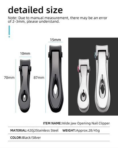 Stainless Steel Nail Clippers Cutter Trimmer Manicure Scissors Thick Hard Toenail Fingernail Pedicure Tools