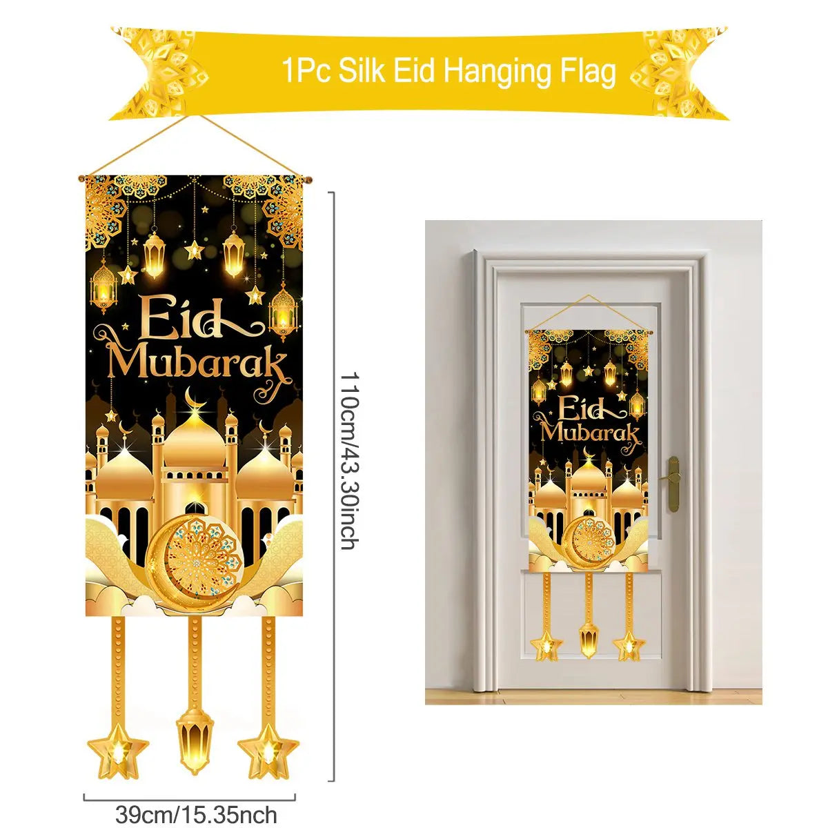 Ramadan Kareem Hanging Flag Ramadan Decoration For Home 2025 EID Mubarak Muslim Islamic Festival Party Supplies Eid Al-fitr Gift