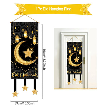 Ramadan Kareem Hanging Flag Ramadan Decoration For Home 2025 EID Mubarak Muslim Islamic Festival Party Supplies Eid Al-fitr Gift