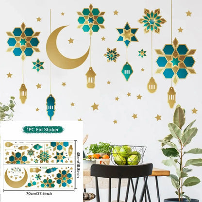 Eid Mubarak Wall Stickers Kareem Ramadan Decoration 2025 For Home Islamic Muslim Party Decor Mubarak Ramadan Window Sticker Gift