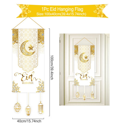 Ramadan Kareem Hanging Flag Ramadan Decoration For Home 2025 EID Mubarak Muslim Islamic Festival Party Supplies Eid Al-fitr Gift