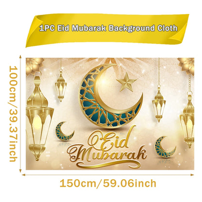 Eid Background Eid Mubarak Ramadan Kareem Backdrop Islam Muslim Party Supplies Eid Al-fitr Gift Ramadan Decoration For Home 2025