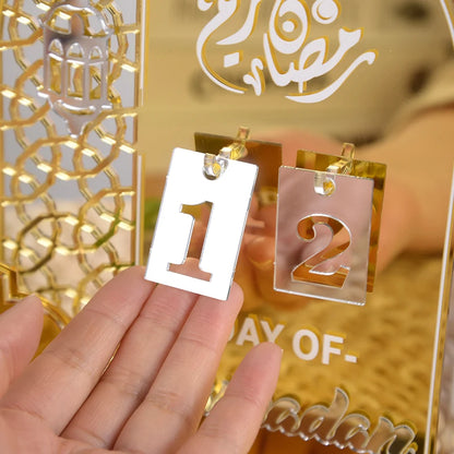 Acrylic Ramadan Countdown Calendar Gifts Day of Ramadan Calendar with Replacing Number 2025 Eid Mubarak Home Decoration Ornament