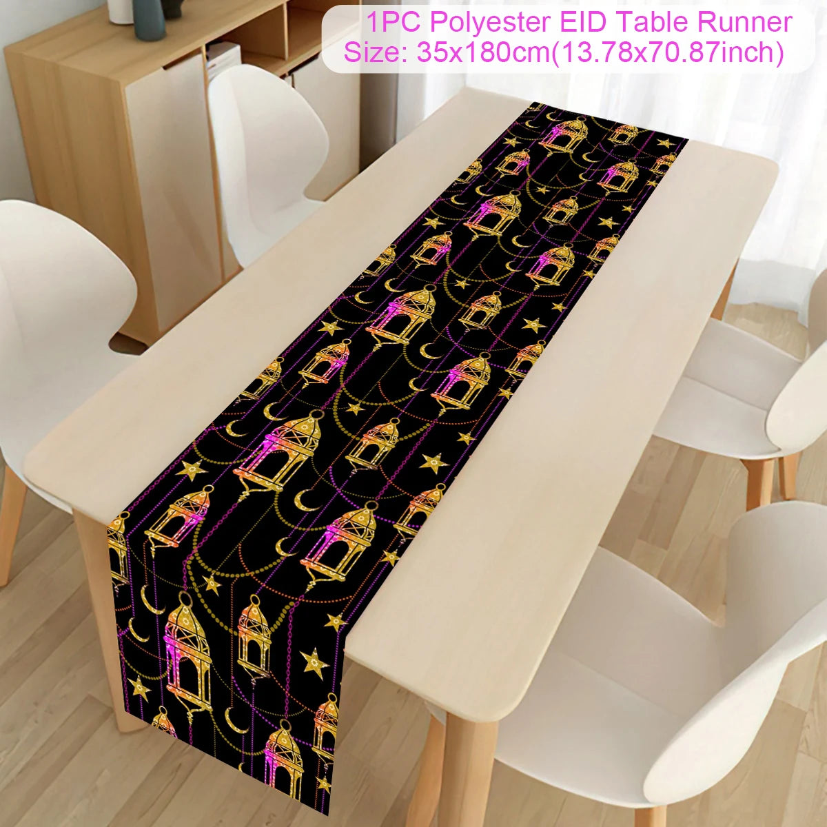 Ramadan Kareem Polyester Table Runner Ramadan Decoration For Home 2025 Islamic Muslim Party Supplies Ramadan Gift EID Al  Adha