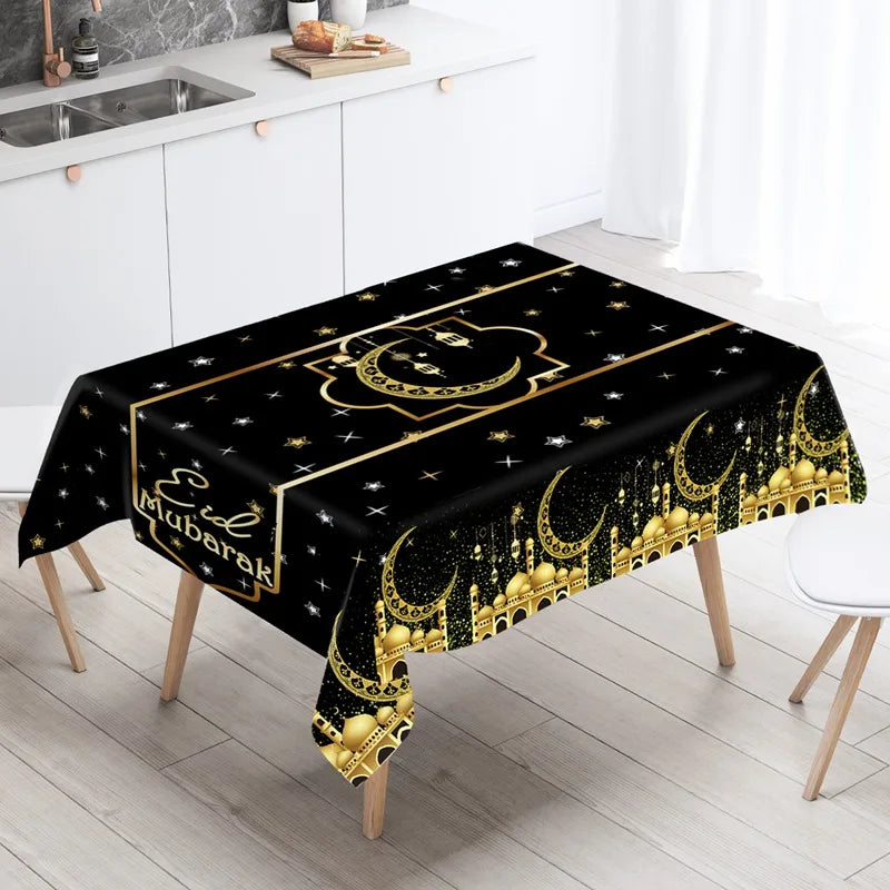 Eid Mubarak Table Runner Ramadan Tablecloths Ramadan Kareem Decoration for Home 2025 Islamic Muslim Party Eid Al Adha Gifts