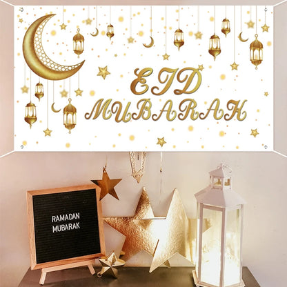 Eid Background Eid Mubarak Ramadan Kareem Backdrop Islam Muslim Party Supplies Eid Al-fitr Gift Ramadan Decoration For Home 2025