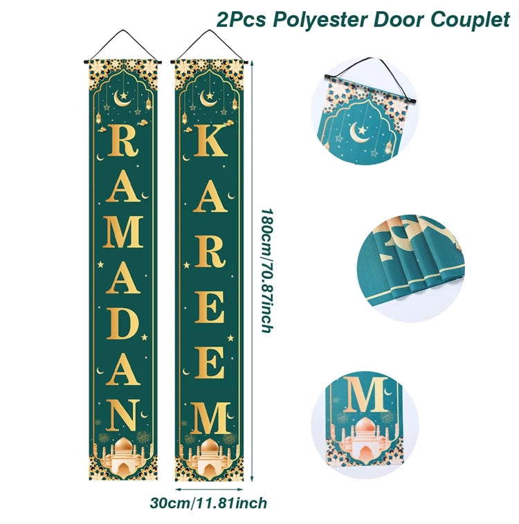 Eid Mubarak Door Banner Ramadan Decoration 2025 for Home Mubarak Ramadan Kareem Islamic Muslim Party Decor  Eid Al Adha Gifts