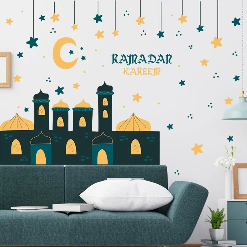 Eid Window Stickers Ramadan Decoration Eid Mubarak Decor for Home 2025 Ramadan Kareem Islam Muslim Party Supplies Eid Al-fitr