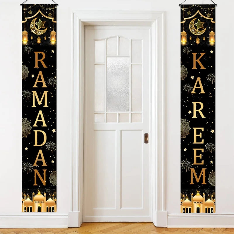 Eid Mubarak Door Banner Ramadan Decoration 2025 for Home Mubarak Ramadan Kareem Islamic Muslim Party Decor  Eid Al Adha Gifts