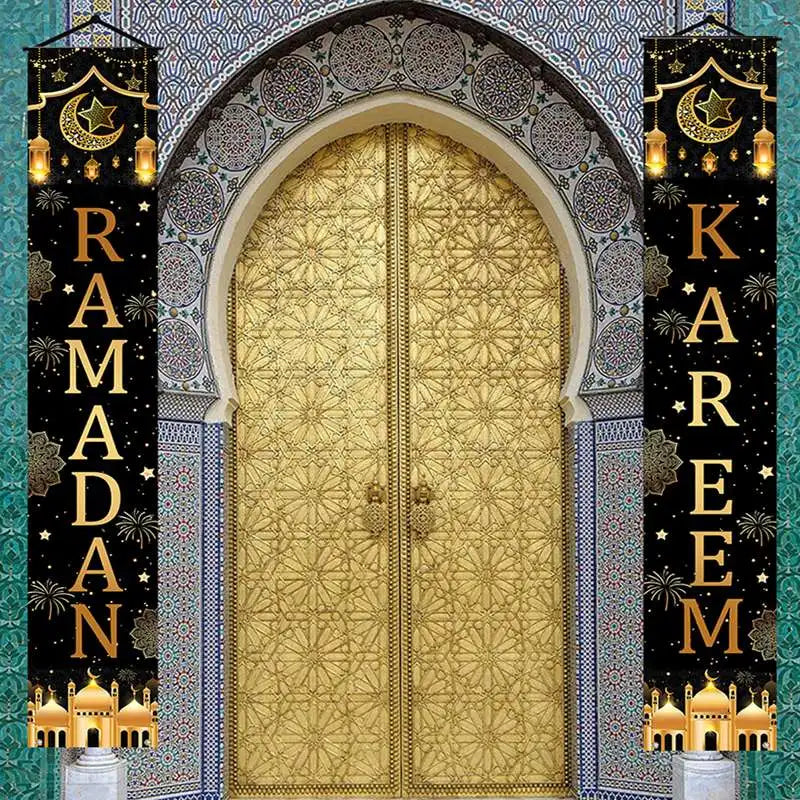 Eid Mubarak Door Banner Ramadan Decoration 2025 for Home Mubarak Ramadan Kareem Islamic Muslim Party Decor  Eid Al Adha Gifts