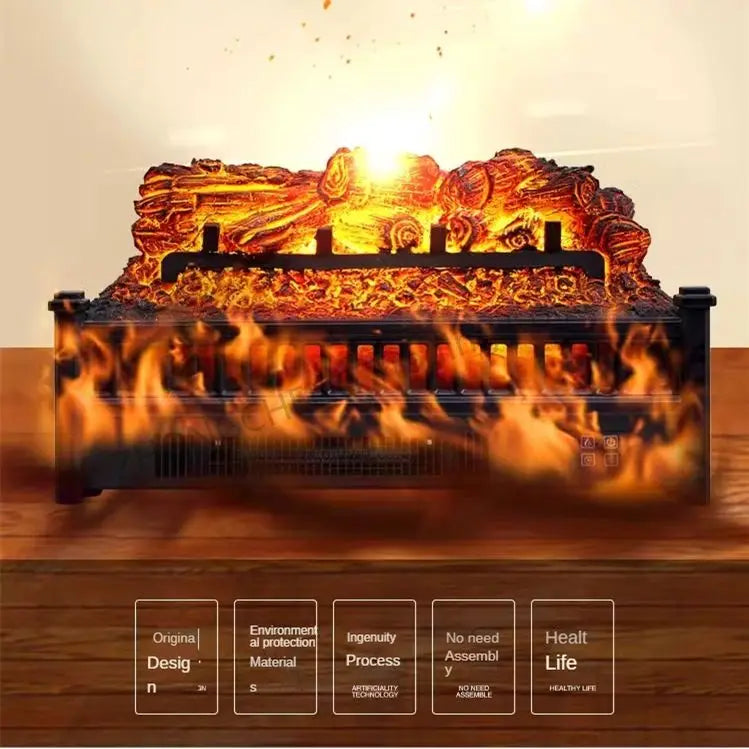 Mobile Electric Fireplace Simulation Flame Home Heater Decoration New American Charcoal Basin Fireplace Core Homestay Villa