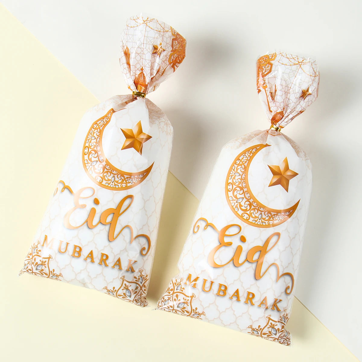 25/50/100Pcs Ramadan Kareem Candy Gift Packing Bags 2025 Eid Mubarak Ramadan Decoration Islamic Muslim Party Supplies Treat Bags