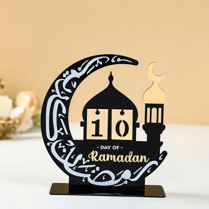 Acrylic Ramadan Countdown Calendar Ornaments Gifts Eid Mubarak Ramadan Decor For Home 2025 Kareem Islam Muslim Party Supplies