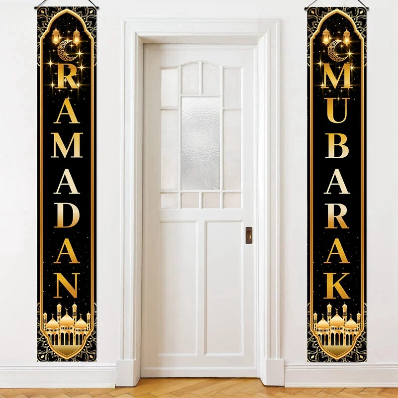 Eid Mubarak Door Banner Ramadan Decoration 2025 for Home Mubarak Ramadan Kareem Islamic Muslim Party Decor  Eid Al Adha Gifts