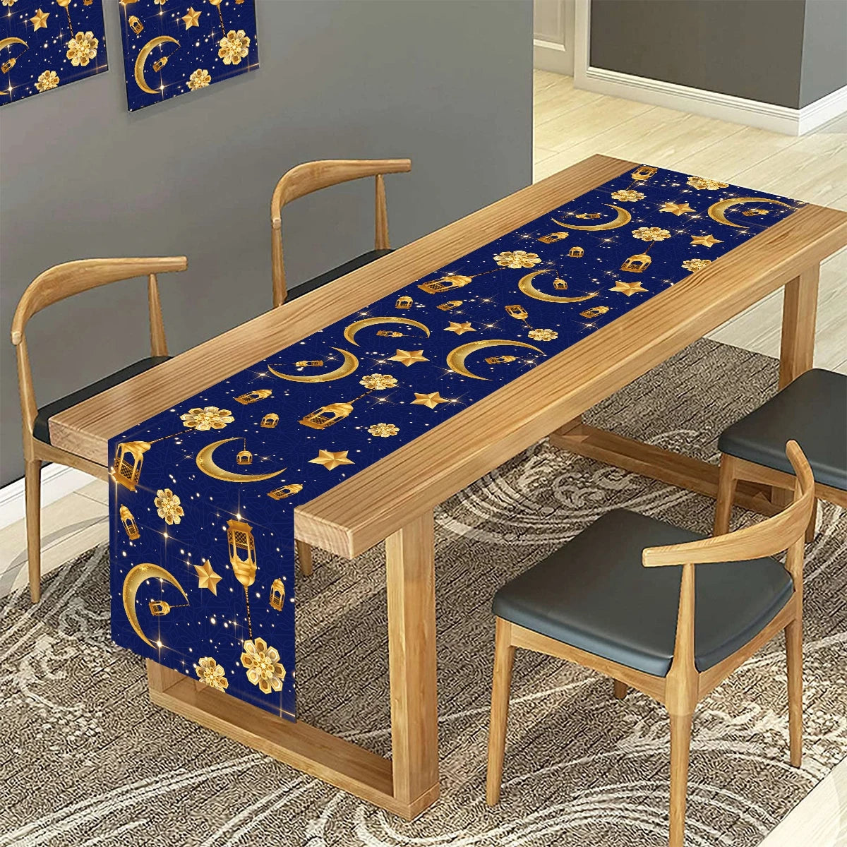 Ramadan Kareem Polyester Table Runner Ramadan Decoration For Home 2025 Islamic Muslim Party Supplies Ramadan Gift EID Al  Adha