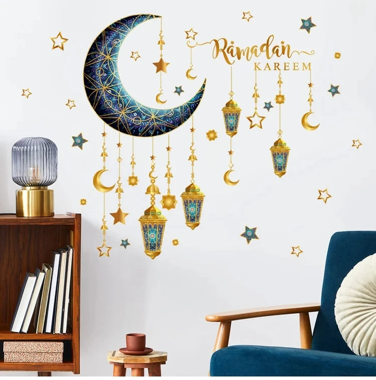 Eid Window Stickers Ramadan Decoration Eid Mubarak Decor for Home 2025 Ramadan Kareem Islam Muslim Party Supplies Eid Al-fitr