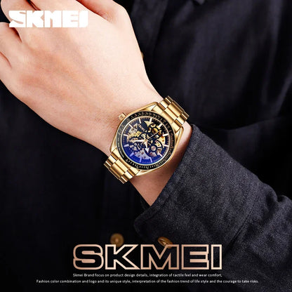 SKMEI Men Luminous Point Colorful Watch Hour Fashion montre homme Automatic Watches Mens Hollow Mechanical Wristwatches 9194