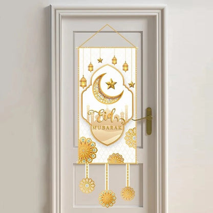 Ramadan Kareem Hanging Flag Ramadan Decoration For Home 2025 EID Mubarak Muslim Islamic Festival Party Supplies Eid Al-fitr Gift