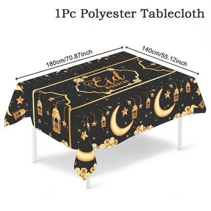 Eid Mubarak Table Runner Ramadan Tablecloths Ramadan Kareem Decoration for Home 2025 Islamic Muslim Party Eid Al Adha Gifts