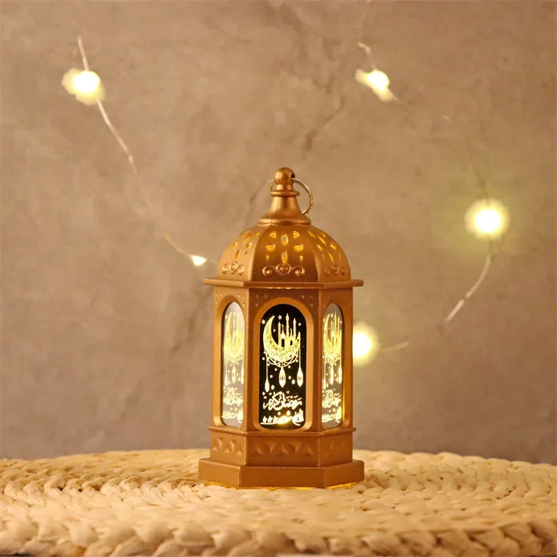 Eid Mubarak LED Lantern Ramadan Kareem Decoration 2025 Home Decor Islamic Muslim Party Supply Ramadan Mubarak Eid Al-Fitr Light