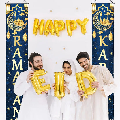 Eid Mubarak Door Banner Ramadan Decoration 2025 for Home Mubarak Ramadan Kareem Islamic Muslim Party Decor  Eid Al Adha Gifts