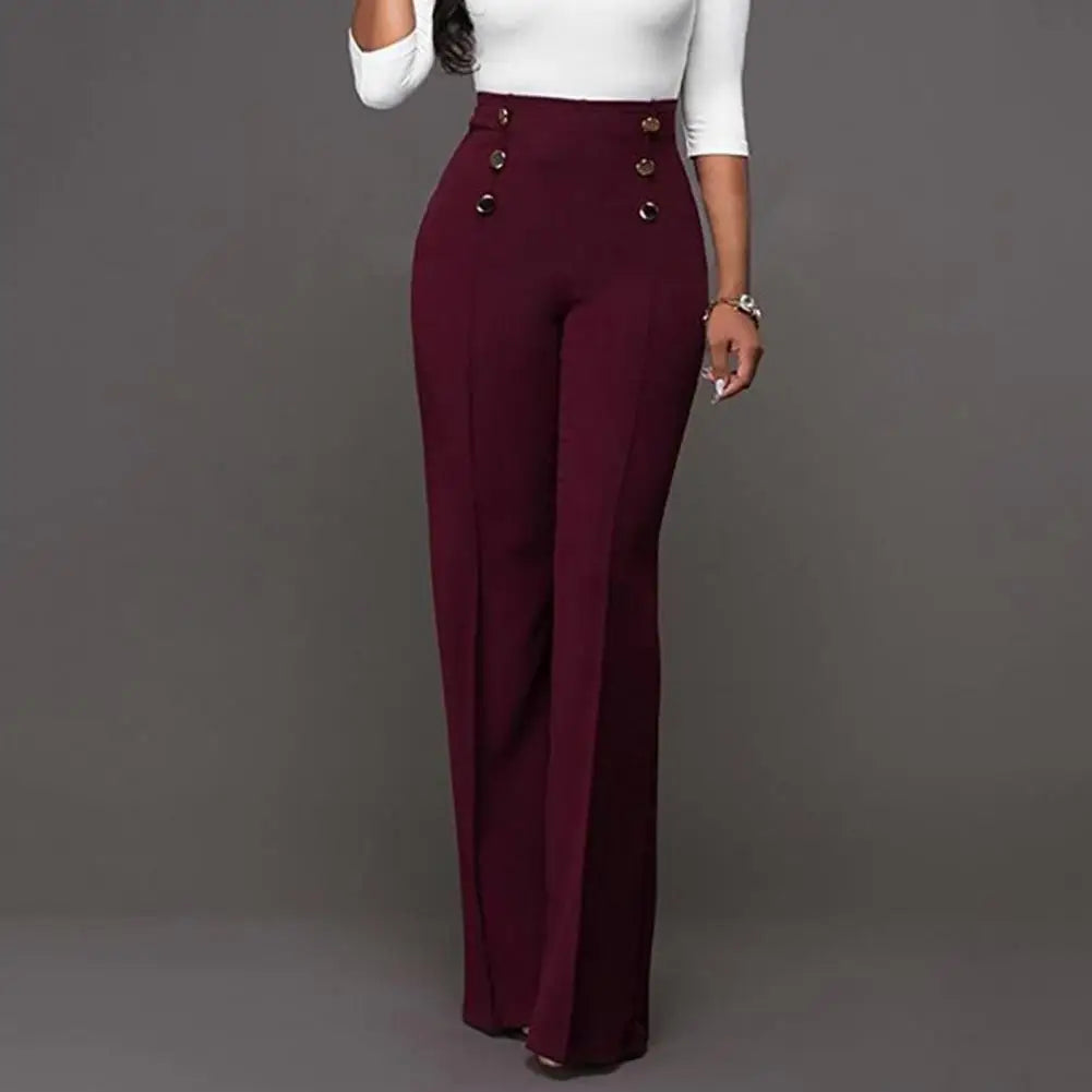 Women Wide Leg Pants High Waist Autumn Ladies Fashion Trousers Solid Color Comfortable Soft Bell-bottoms Pants Women Clothing