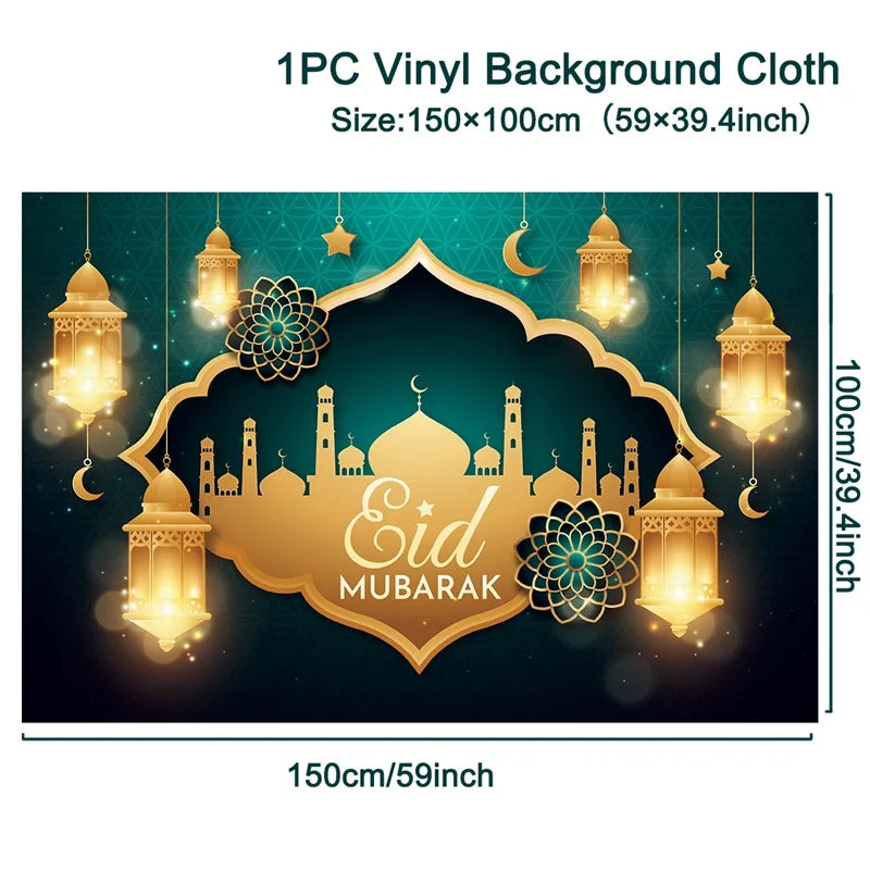 Eid Background Eid Mubarak Ramadan Kareem Backdrop Islam Muslim Party Supplies Eid Al-fitr Gift Ramadan Decoration For Home 2025