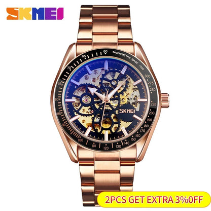 SKMEI Men Luminous Point Colorful Watch Hour Fashion montre homme Automatic Watches Mens Hollow Mechanical Wristwatches 9194