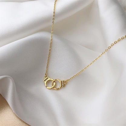 925 Sterling Silver Ring Buckle Necklace Simple Clavicle Chain Special-interest Design