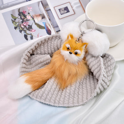 New Korean Plush Little Fox Keychain