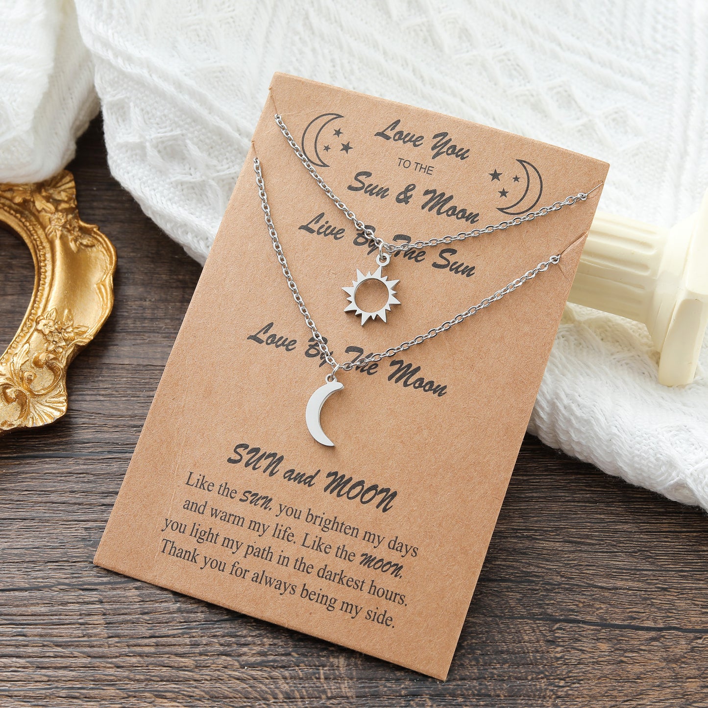 Sun And Moon 2-piece Couple Necklace Creative Personality