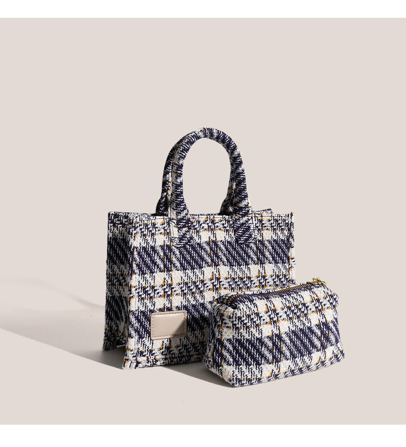 Women's All-match Plaid One-shoulder Handbag