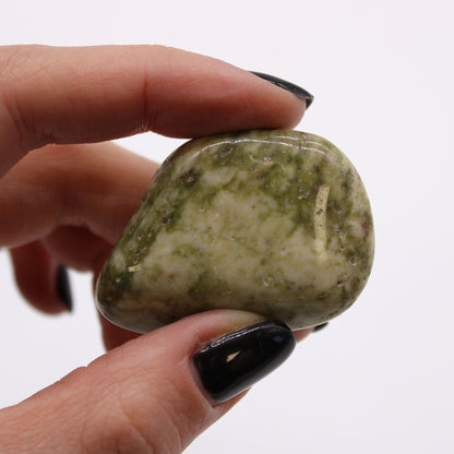 6x Large African Tumble Stones - Epidote Snowflake