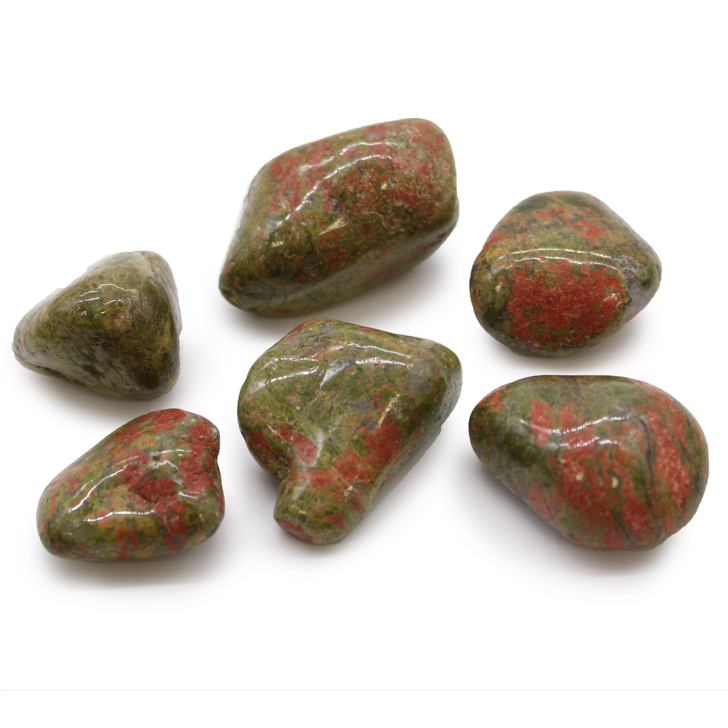 6x Large African Tumble Stones - Unakite