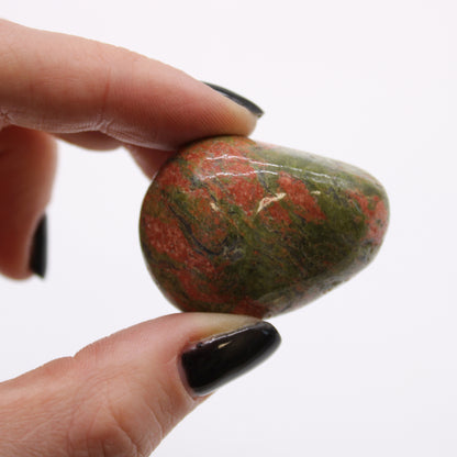 6x Large African Tumble Stones - Unakite