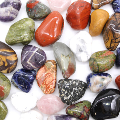 12x Medium African Tumble Stones - Guinea Fowl Medium