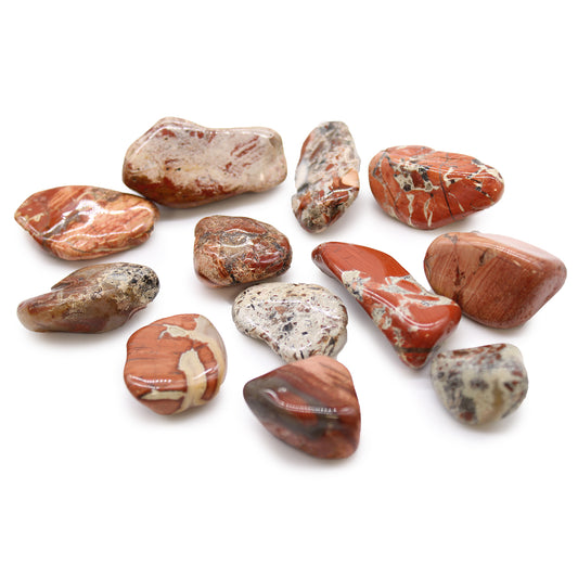 12x Medium African Tumble Stones - Light Jasper - Brecciated (SHOPIFI)