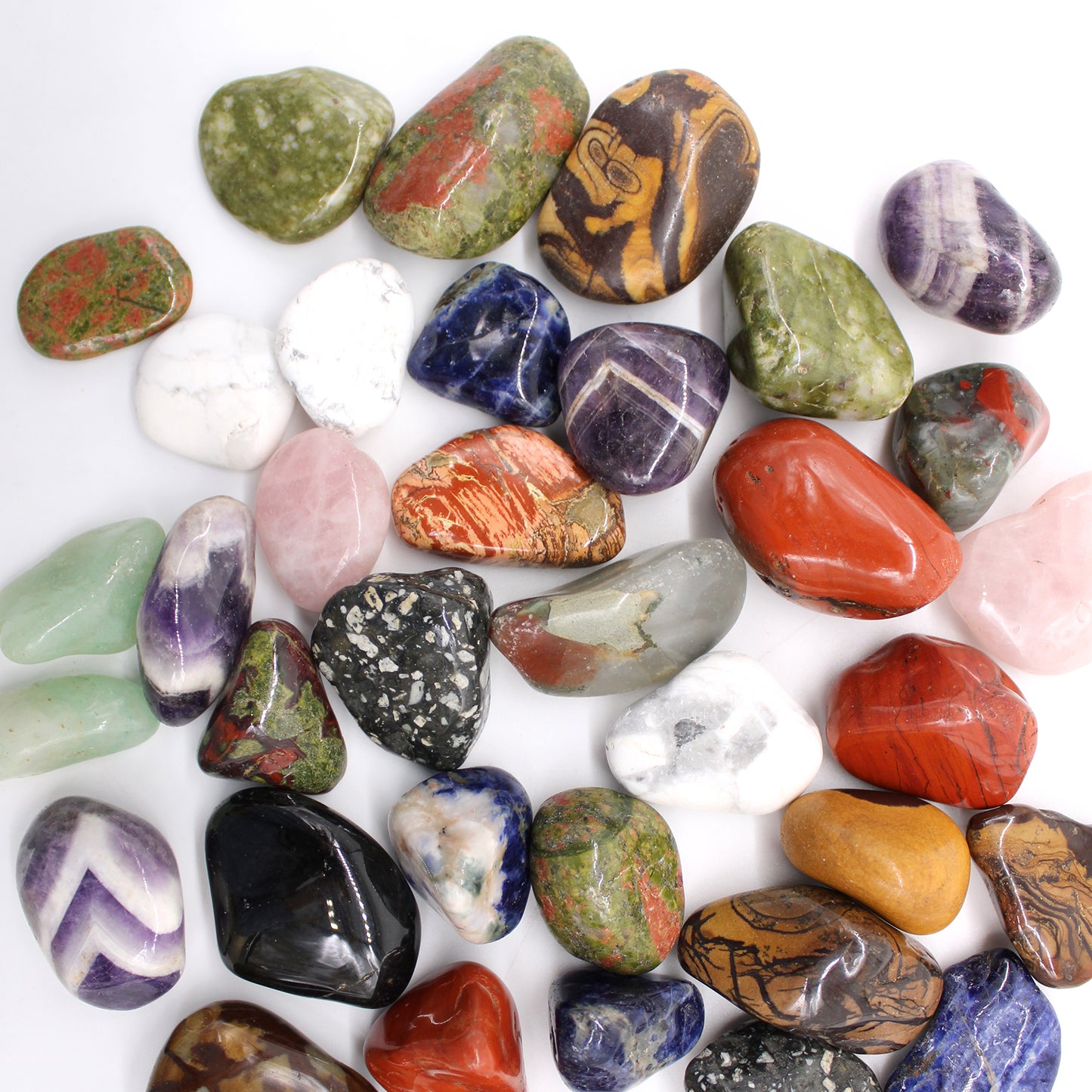 12x Medium African Tumble Stones - Light Jasper - Brecciated (SHOPIFI)