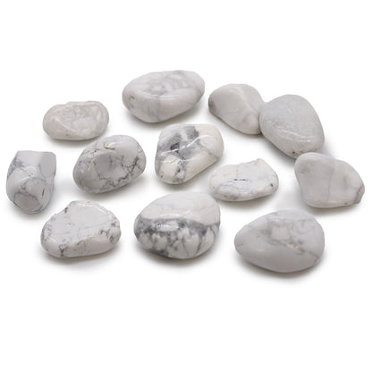 12x Medium African Tumble Stones - White Howlite - Magnesite (SHOPIFI)