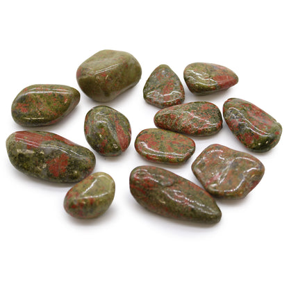 12x Medium African Tumble Stones - Unakite (SHOPIFI)