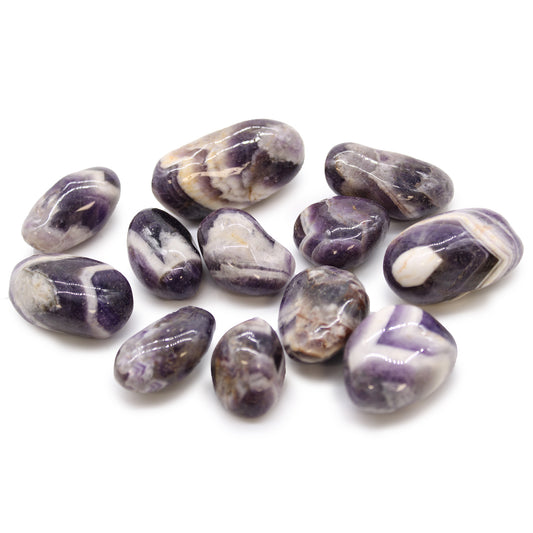 12x Medium African Tumble Stones - Amethyst - Chevron (SHOPIFI)