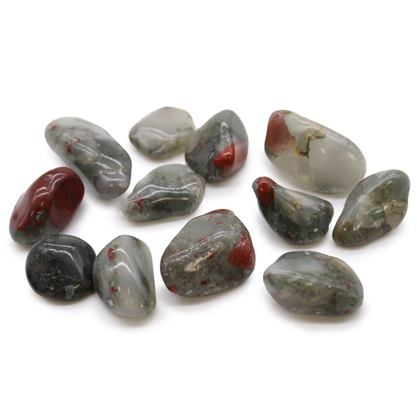 12x Medium African Tumble Stones - Bloodstone - Sephtonite (SHOPIFI)