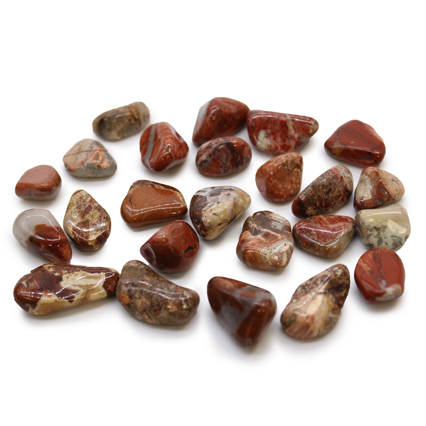 24x Small African Tumble Stones - Light Jasper - Brecciated (SHOPIFI)