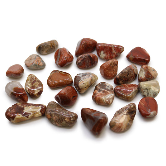 24x Small African Tumble Stones - Light Jasper - Brecciated (SHOPIFI)